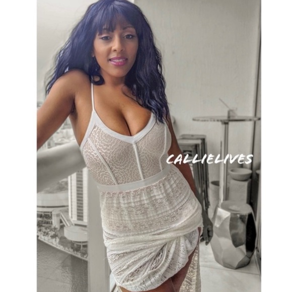 New! Clearance 🔥 Lacy Ivory Split  Knit Maxi Skirts - Picture 3 of 7